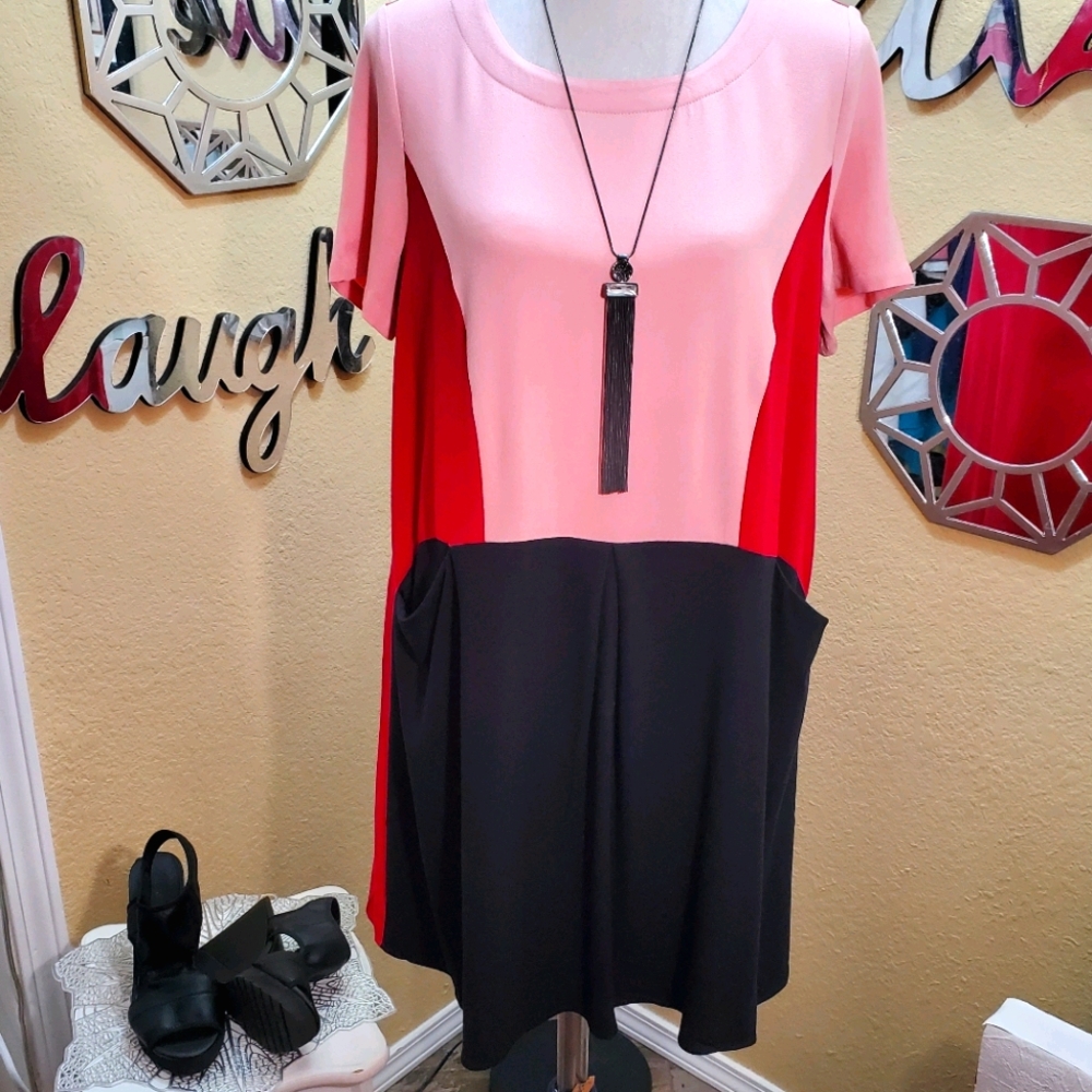 JustFab Color Block Dress w/ Pockets sz Sm *NwT*